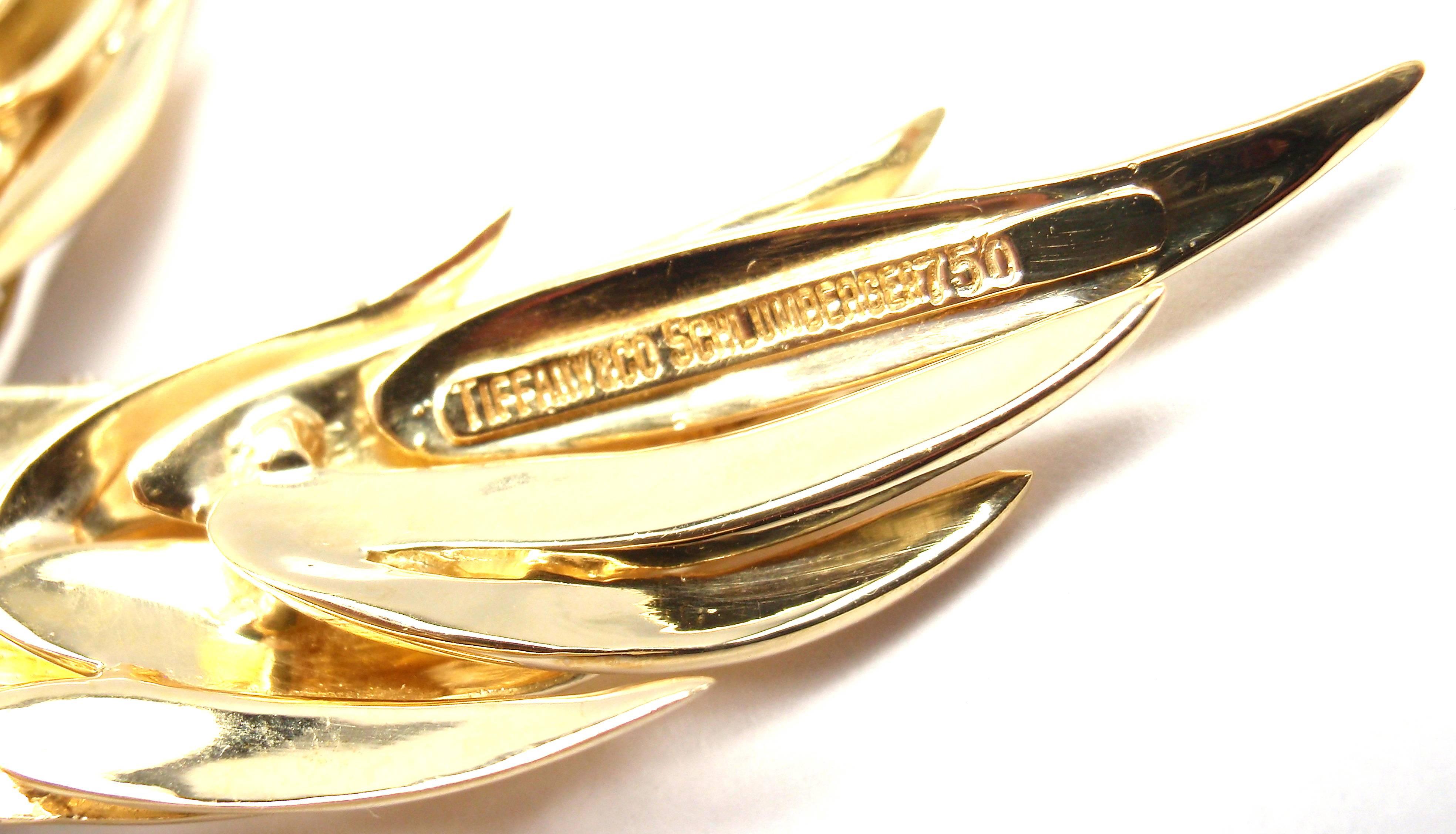 Tiffany & Co. Schlumberger Paris Diamond Platinum Gold Flame Pin Brooch 2