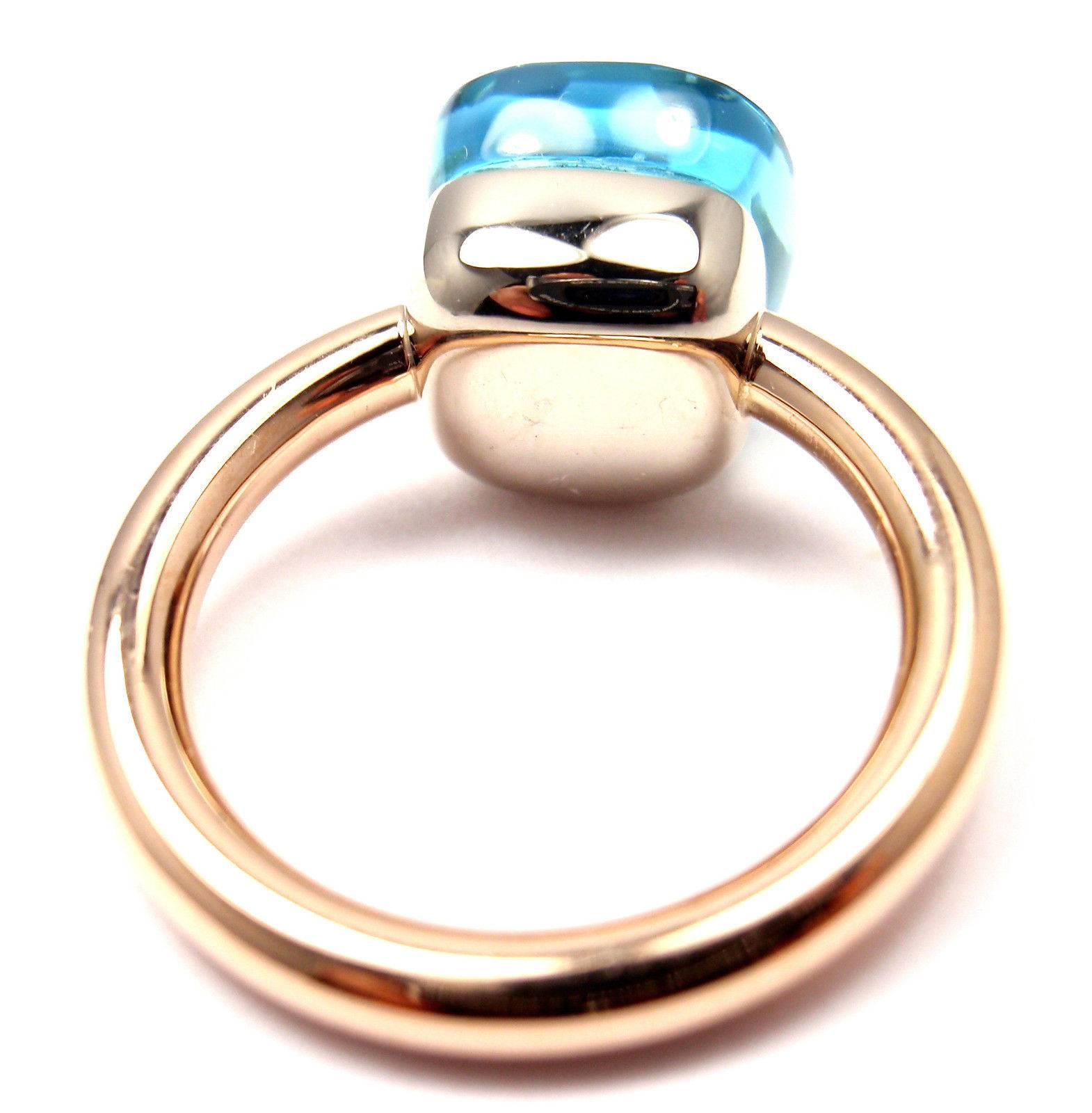 Pomellato Nudo Blue Topaz Two Color Gold Ring 1