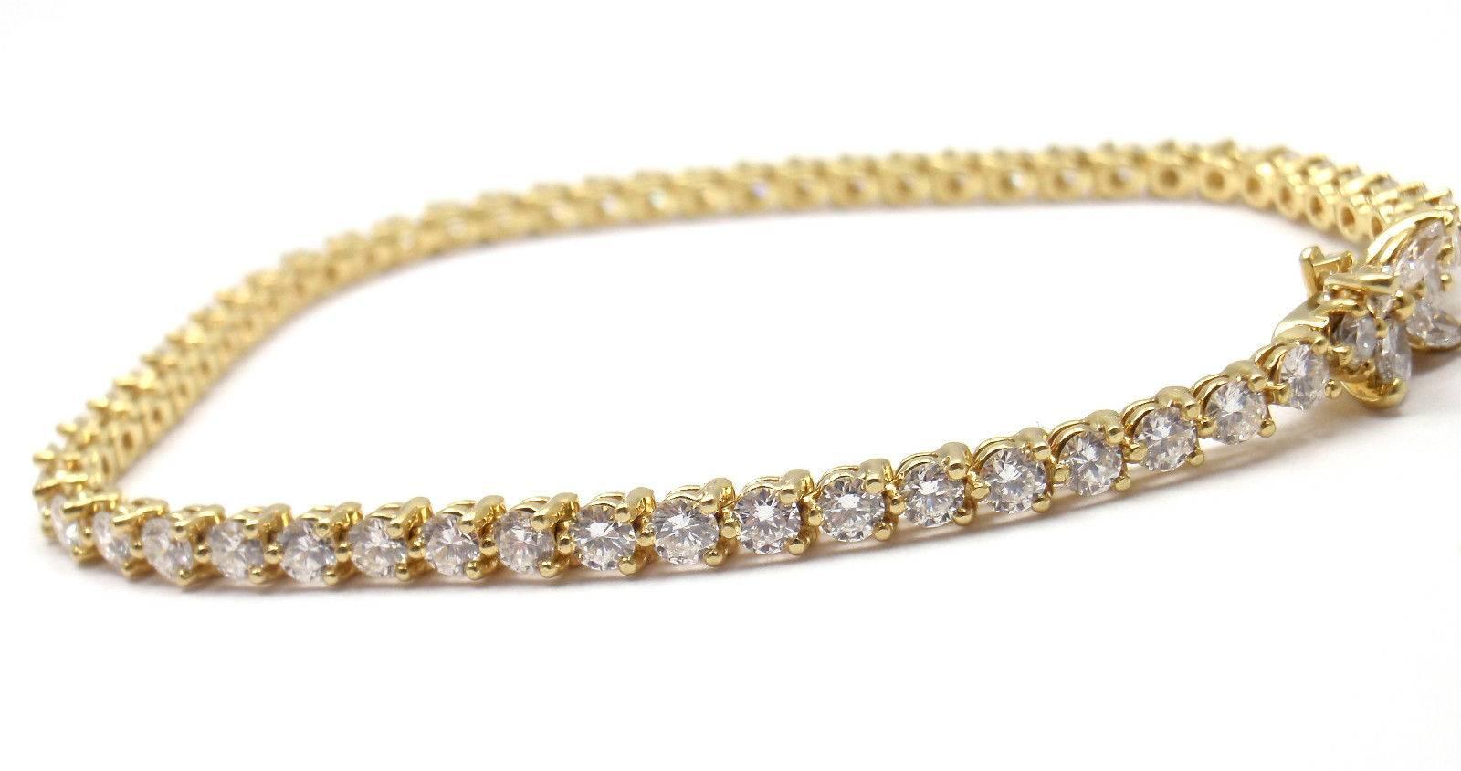 Tiffany & Co. Victoria 3.80 Carats Diamonds Gold Tennis Line Bracelet 2