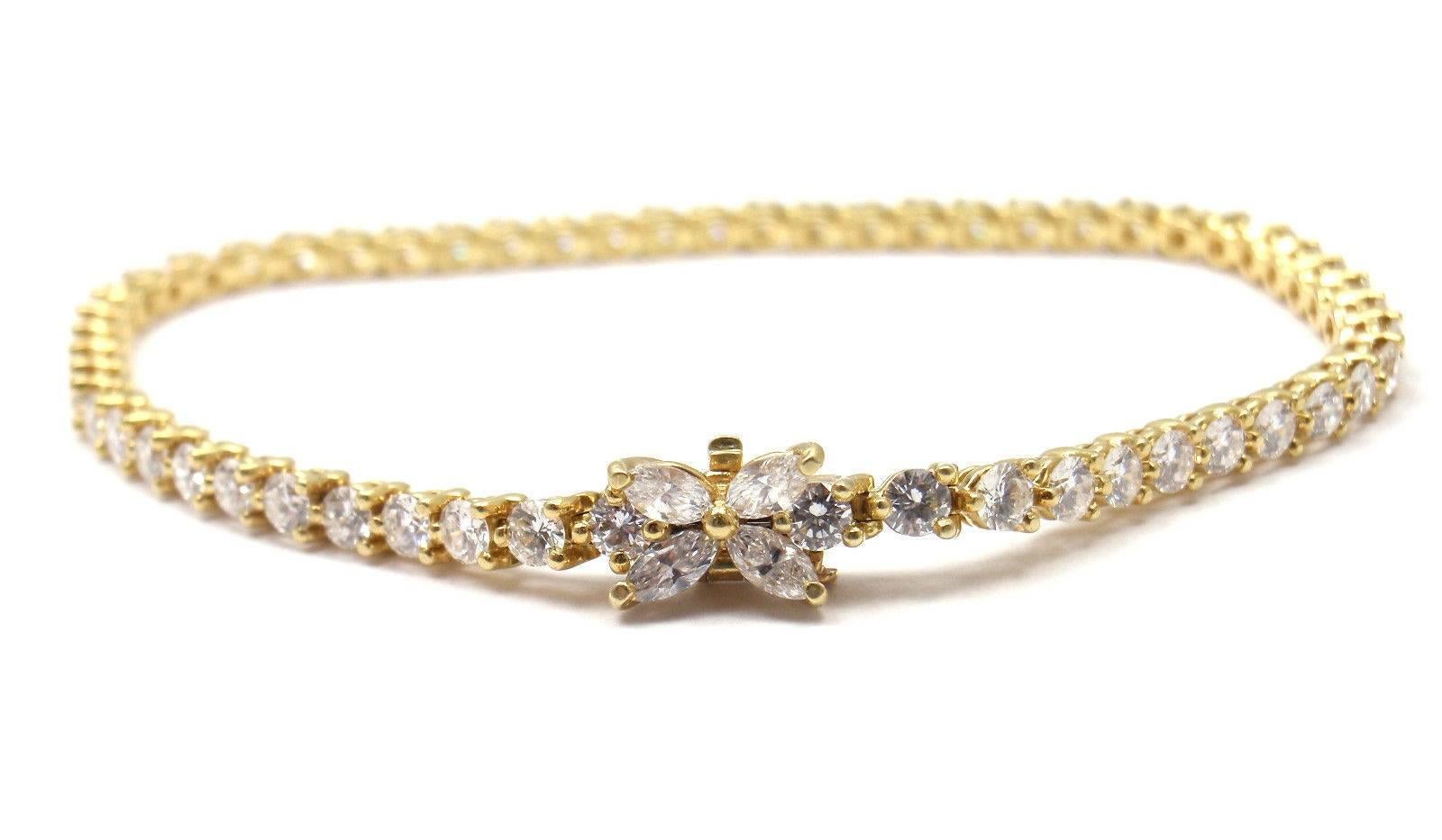 Tiffany & Co. Victoria 3.80 Carats Diamonds Gold Tennis Line Bracelet In New Condition In Southampton, PA