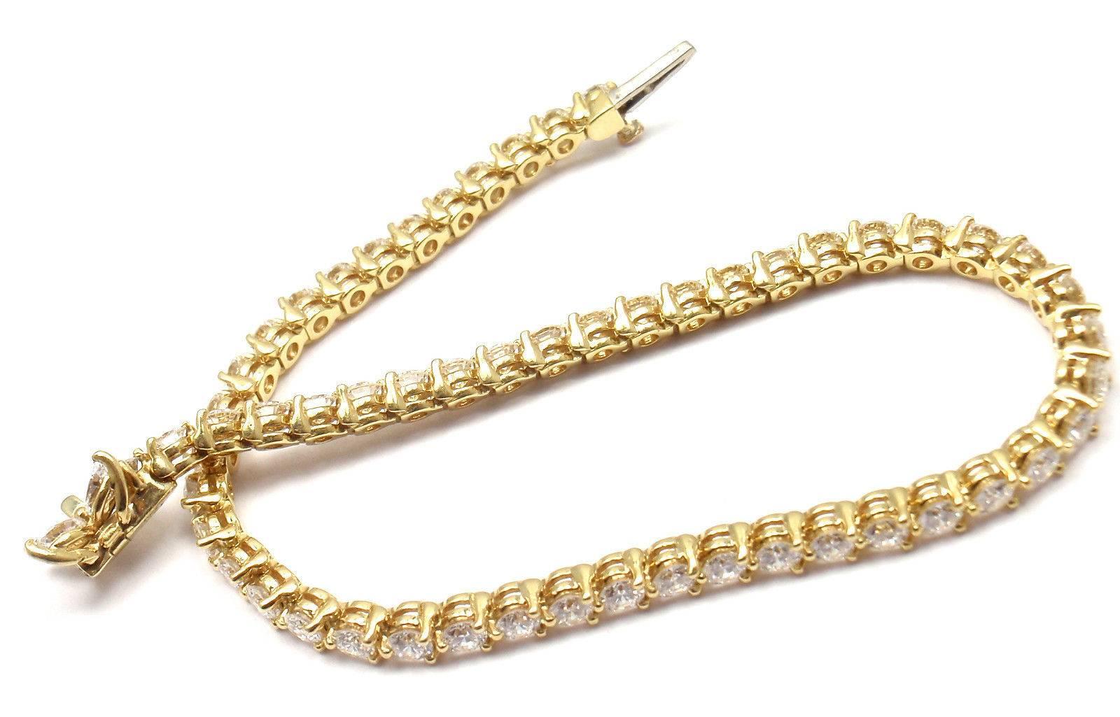 Women's or Men's Tiffany & Co. Victoria 3.80 Carats Diamonds Gold Tennis Line Bracelet