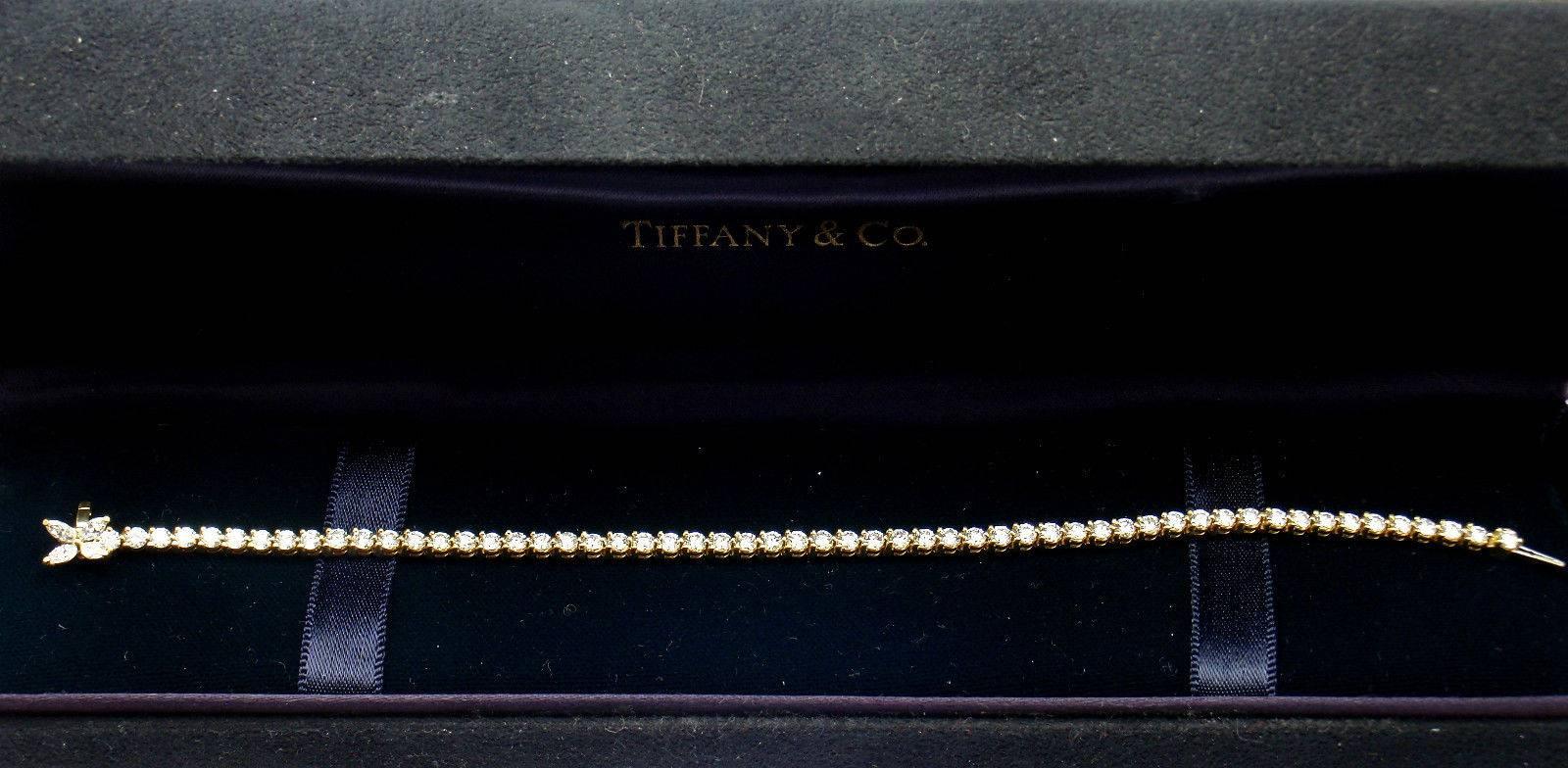 Tiffany & Co. Victoria 3.80 Carats Diamonds Gold Tennis Line Bracelet 3