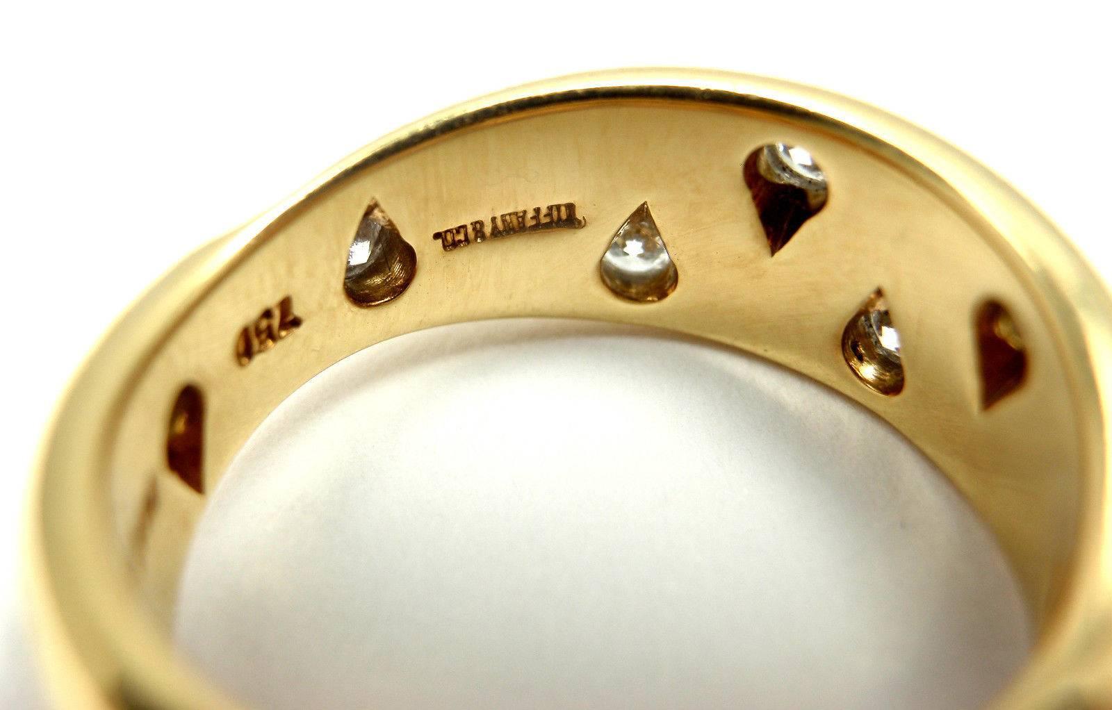 Women's or Men's Tiffany & Co. Etoile Twist Diamond Gold Platinum Band Ring