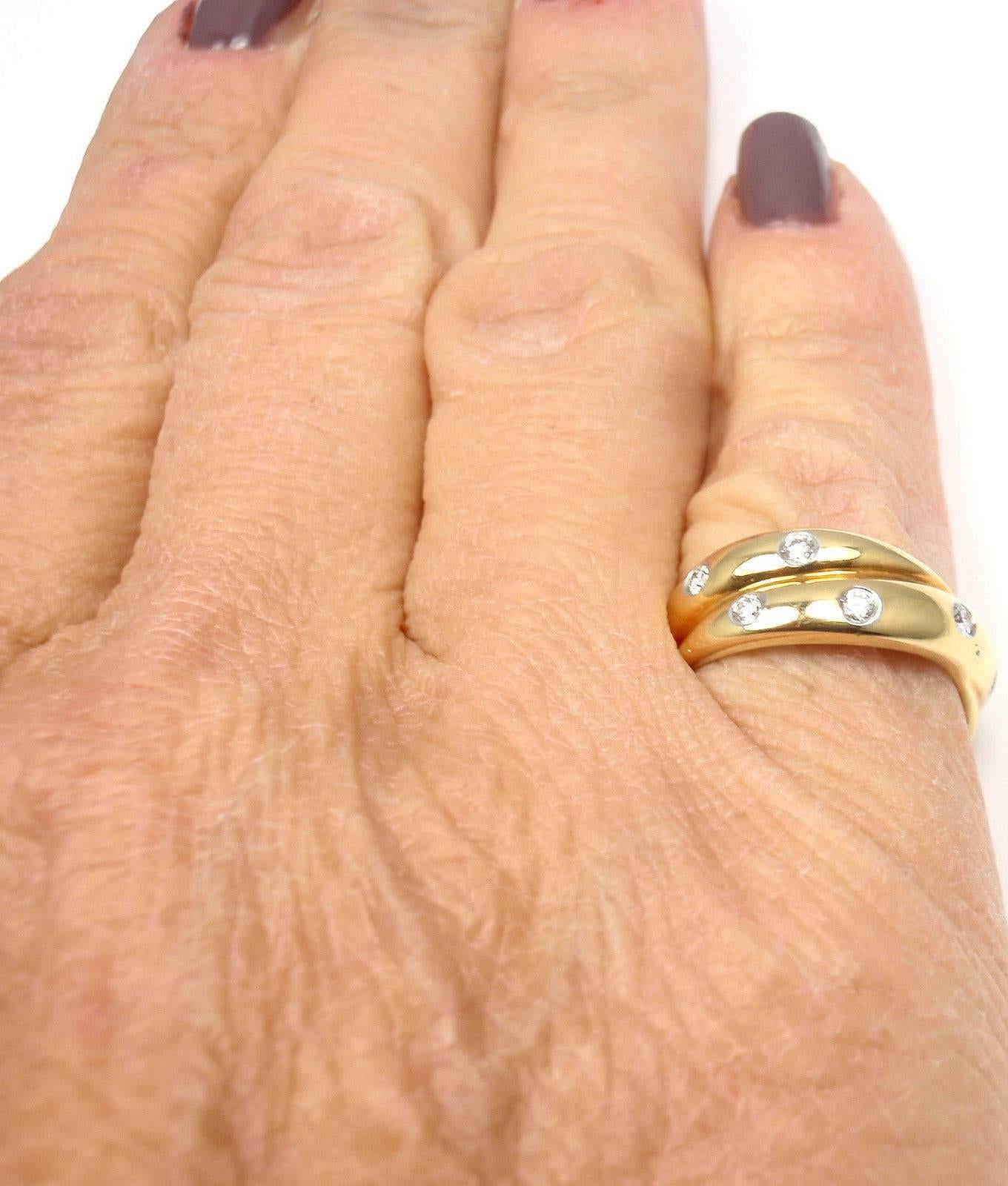 Tiffany & Co. Etoile Twist Diamond Gold Platinum Band Ring 1