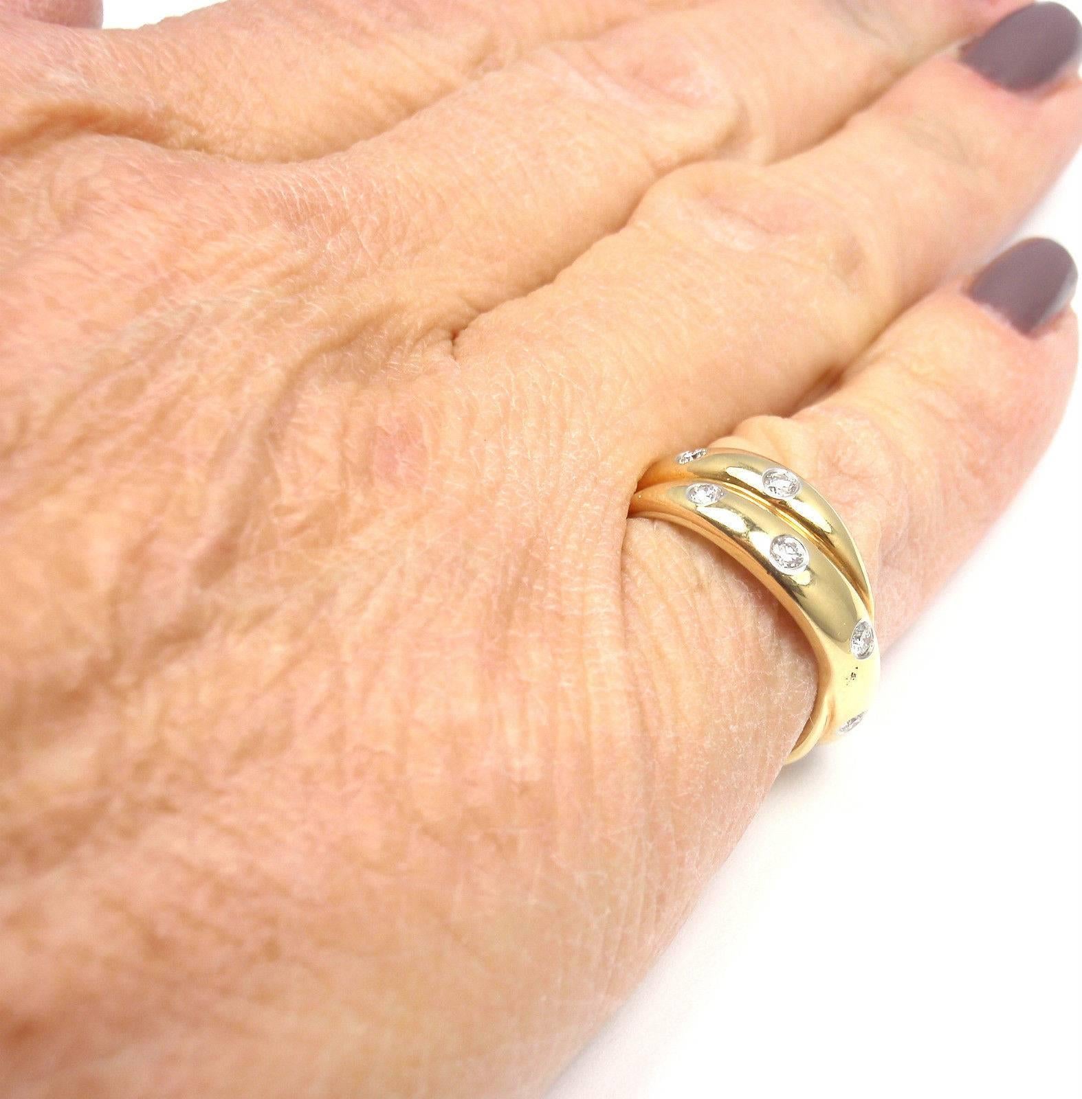 Tiffany & Co. Etoile Twist Diamond Gold Platinum Band Ring 2