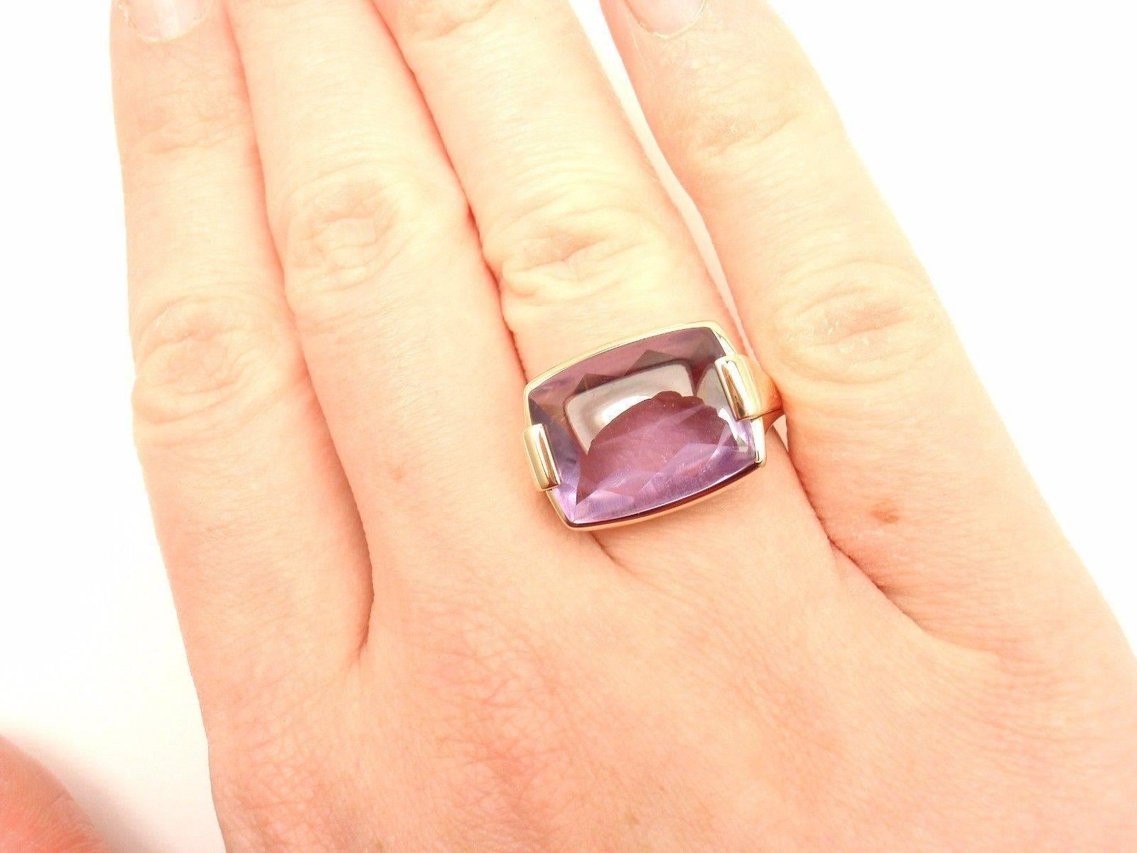 Bulgari Large Amethyst Gold Ring 2