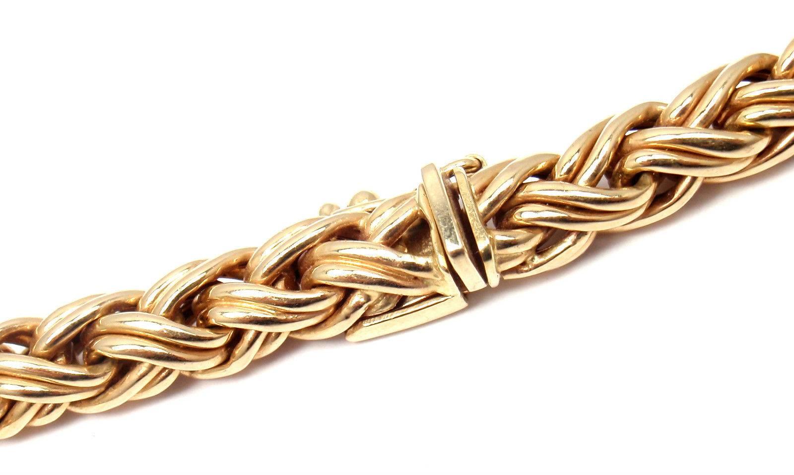 Women's or Men's Tiffany & Co. Basket Weave Gold Necklace