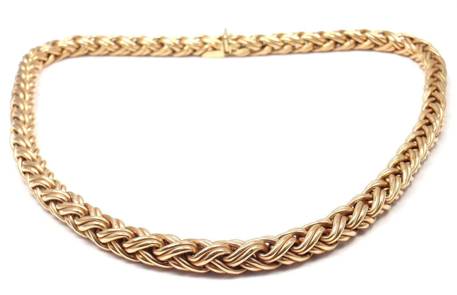 Tiffany & Co. Basket Weave Gold Necklace 1