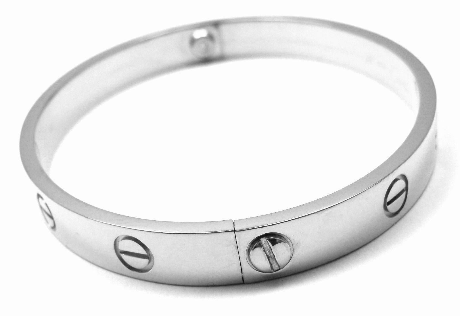 Cartier Love White Gold Bangle Bracelet  2