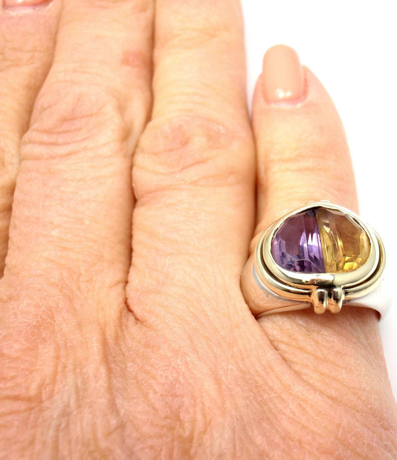 Van Cleef & Arpels Amethyst Citrine Two Color Gold Ring 3