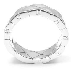 Chanel Matelasse Quilted Flexible Gold Band Ring