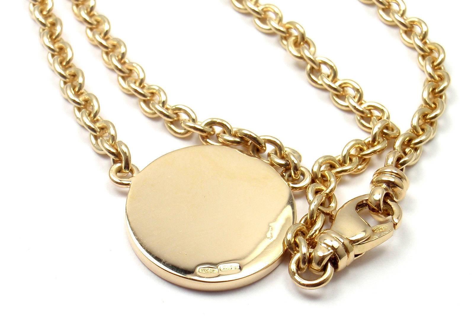 Bulgari Schwarzer Onyx Gold Anhänger Link Halskette im Zustand „Neu“ in Southampton, PA