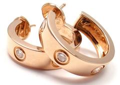 Cartier Love Diamond Gold 150th Anniversary Limited Edition Hoop Earrings