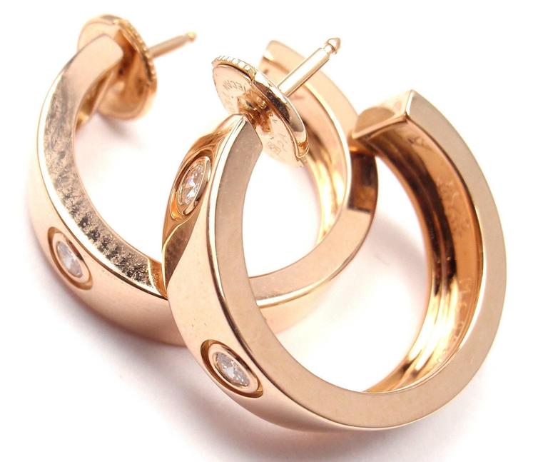 Cartier Love Diamond Gold 150th Anniversary Limited Edition Hoop Earrings 4