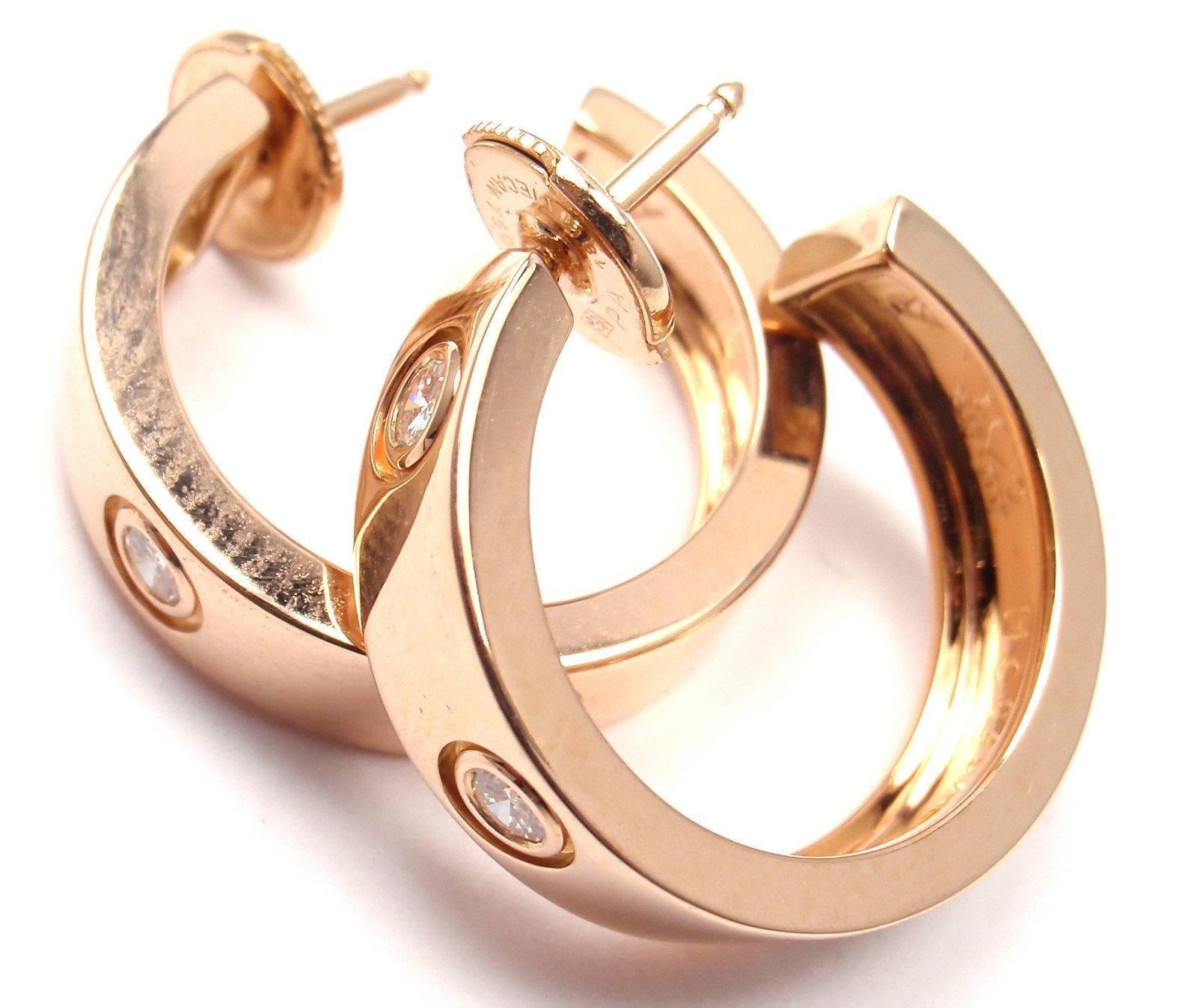 Cartier Love Diamond Gold 150th Anniversary Limited Edition Hoop Earrings 1