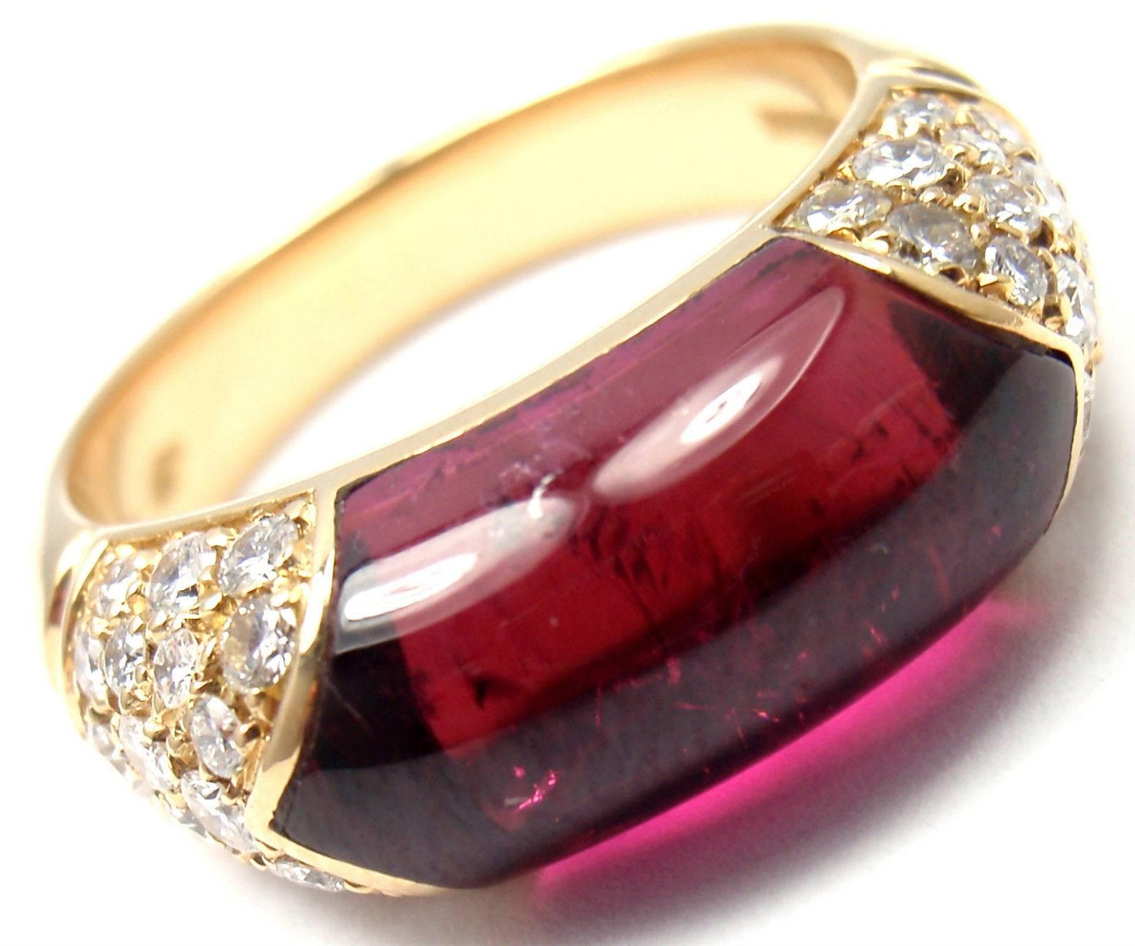 Bulgari Pink Tourmaline Diamond Gold Ring 2