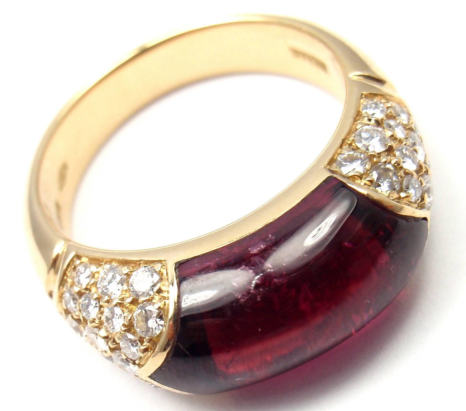 Bulgari Pink Tourmaline Diamond Gold Ring 5