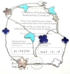 Van Cleef & Arpels Lucky Alhambra Turquoise Lapis Necklace