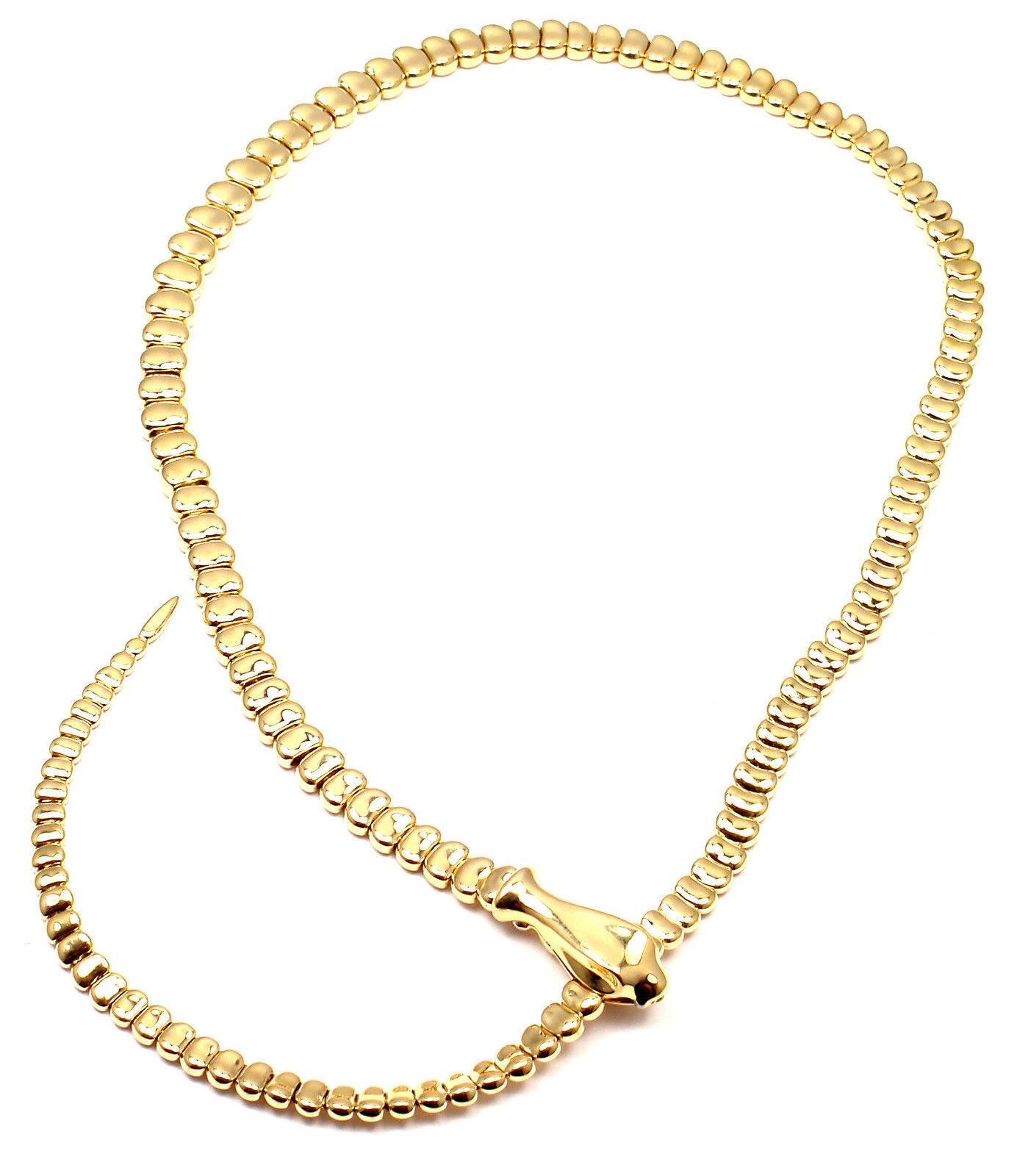 18k Yellow Gold Snake Lariat Necklace by Elsa Peretti for Tiffany & Co.  

Details:
Length: 20