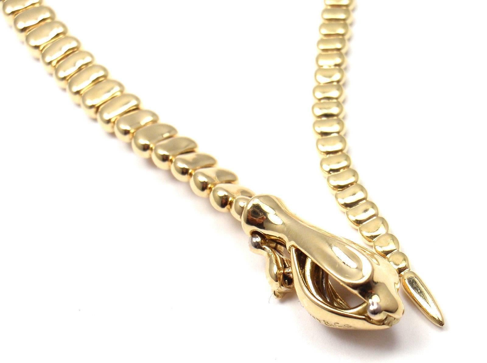Tiffany & Co. Elsa Peretti Snake Lariat Gold Necklace 1
