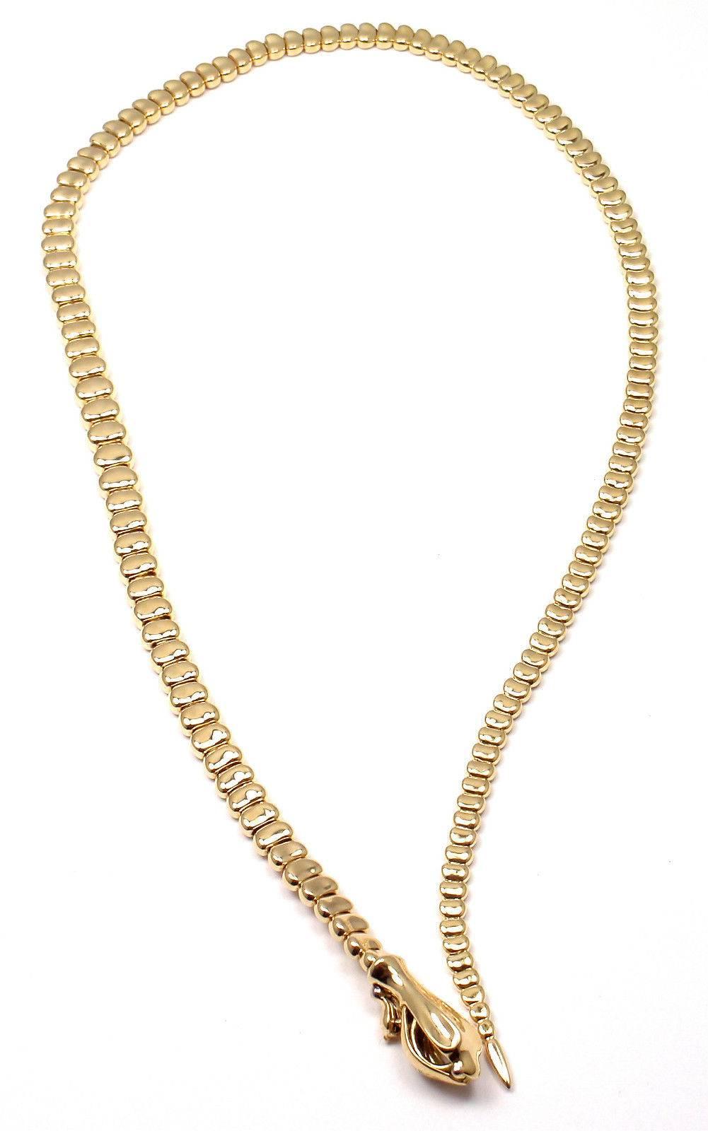 Tiffany & Co. Elsa Peretti Snake Lariat Gold Necklace 2