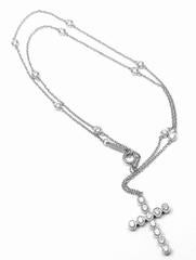 Tiffany & Co. Jazz  Diamond Platinum Cross Pendant Necklace