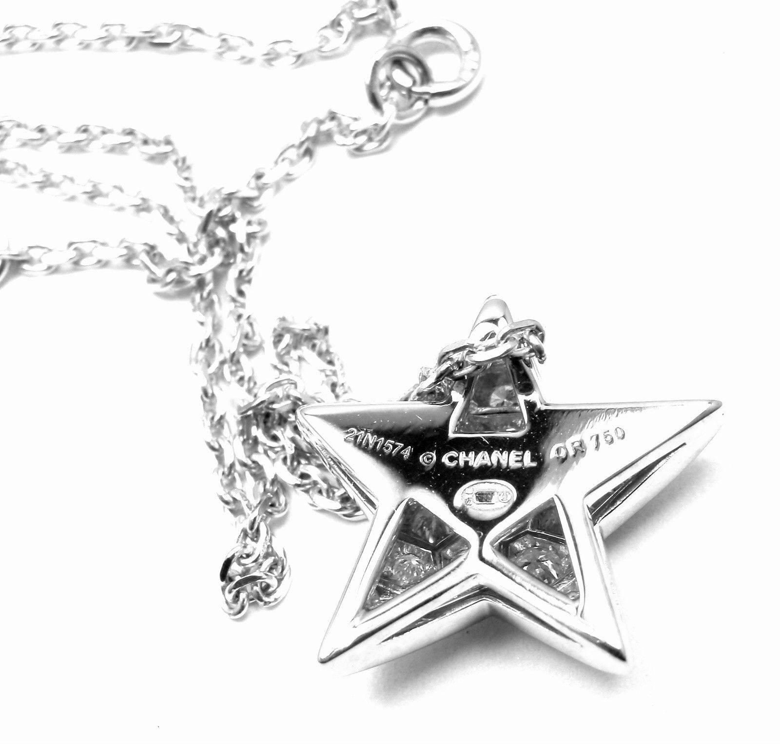 Women's or Men's Chanel Comete Diamond Gold  Large Star Pendant Necklace