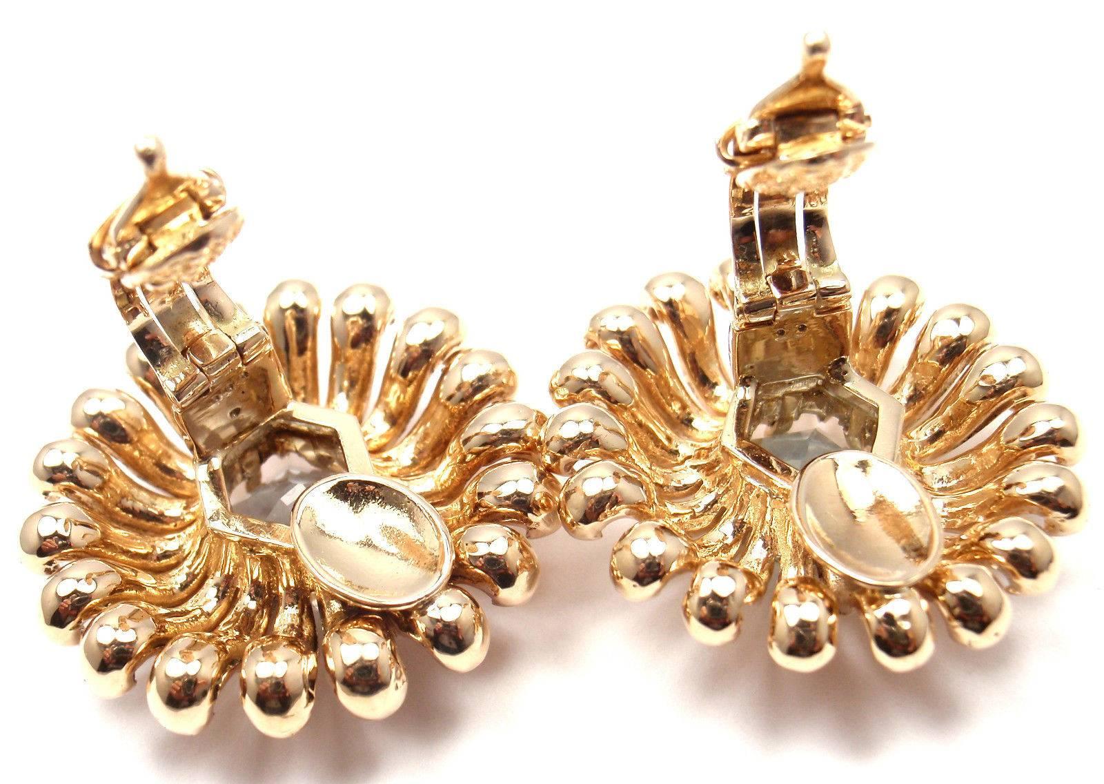Tiffany & Co. Large Aquamarine Gold Earrings 1