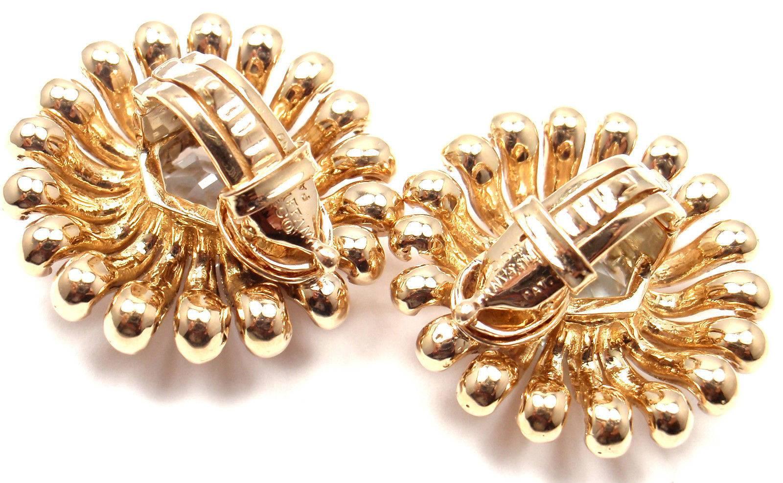 Tiffany & Co. Large Aquamarine Gold Earrings 4