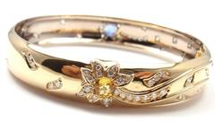 Chanel Comet Sapphire Diamond Two Color Gold Bangle Bracelet