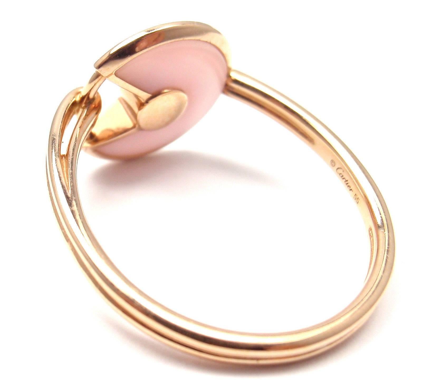 Cartier Amulette de Cartier Pink Opal Diamond Gold Ring 2