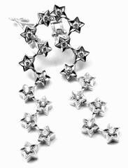 Chanel Comete Diamond Star Motif Gold Drop Earrings