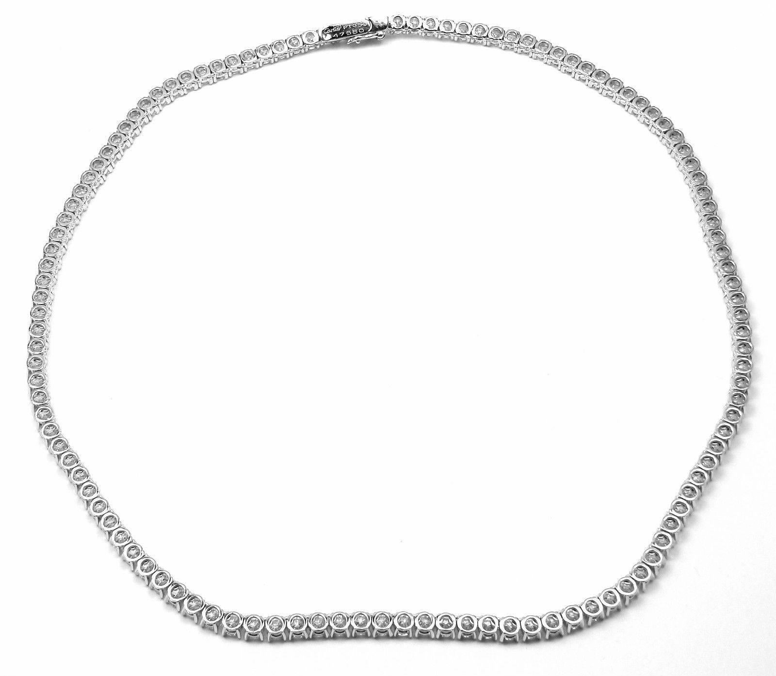 Cartier 15.47 Carats Diamonds Tennis Line Platinum Necklace In New Condition In Holland, PA