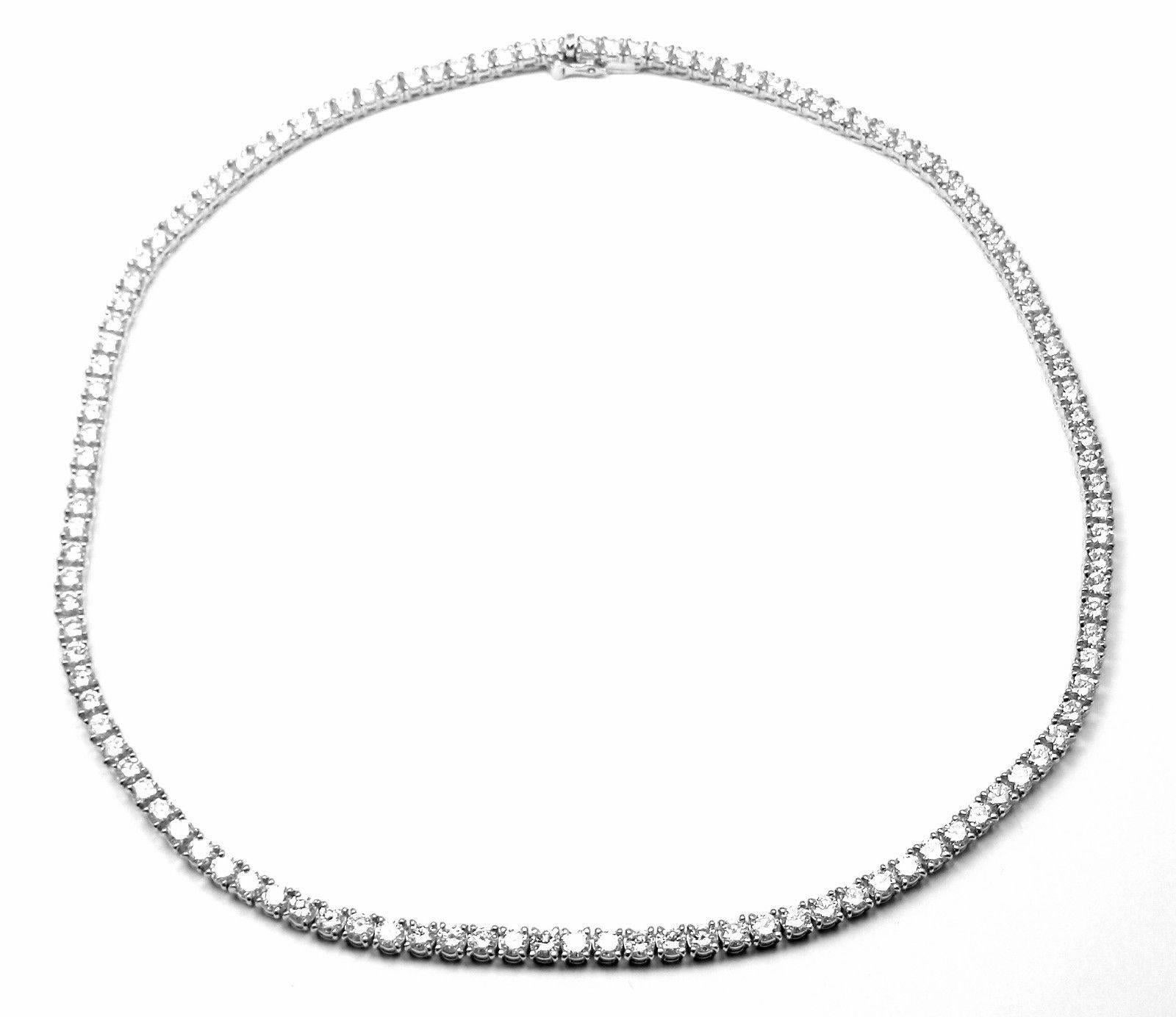 Women's or Men's Cartier 15.47 Carats Diamonds Tennis Line Platinum Necklace