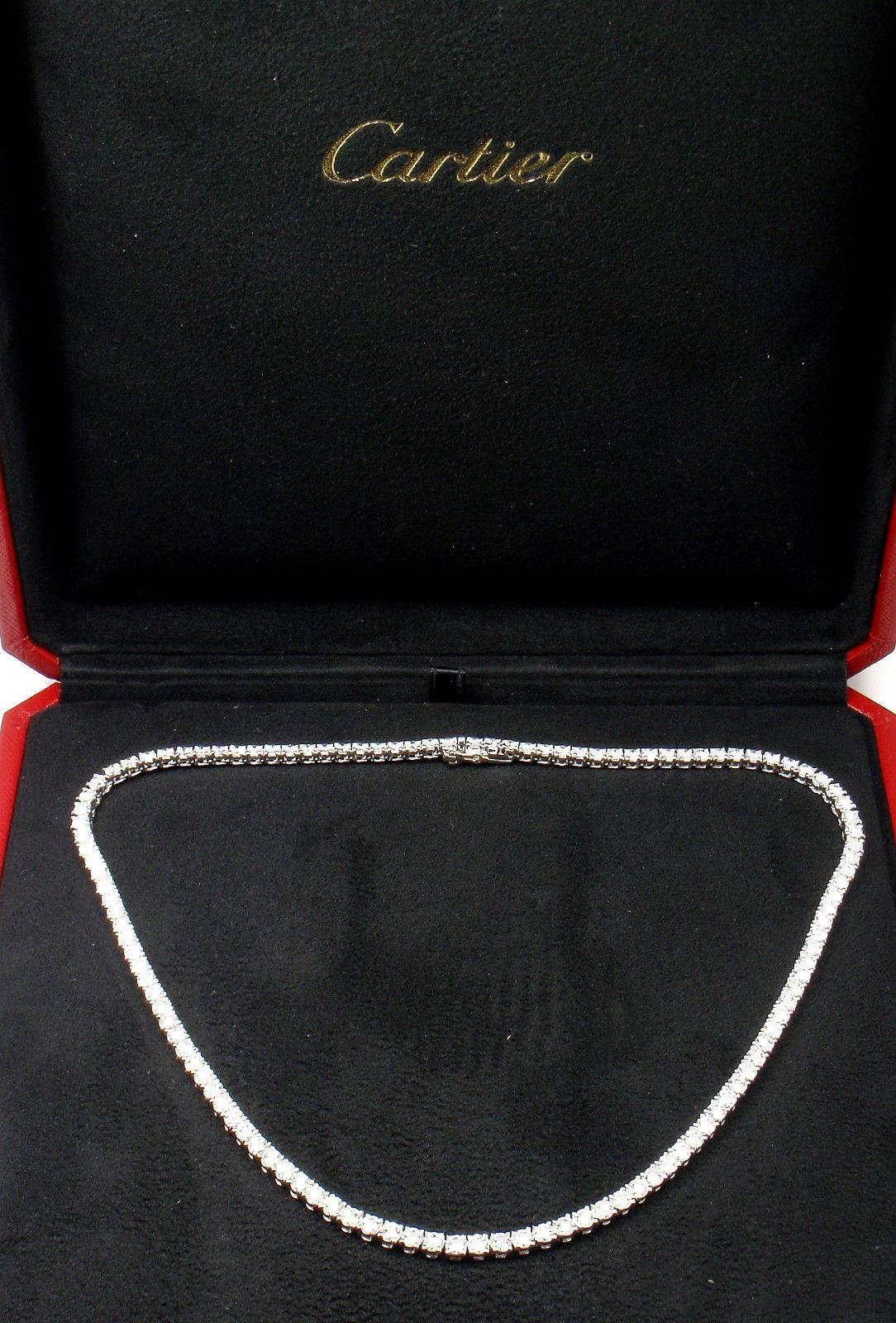 Cartier 15.47 Carats Diamonds Tennis Line Platinum Necklace 4