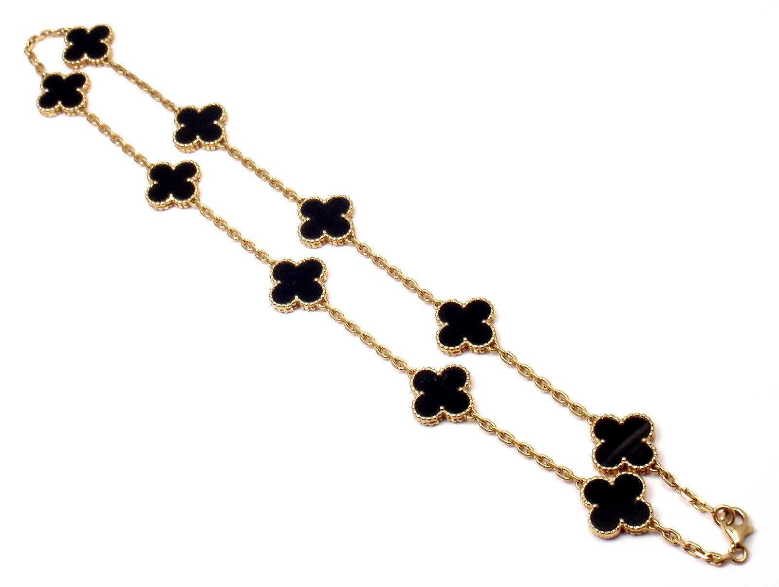 van cleef 10 motif necklace black