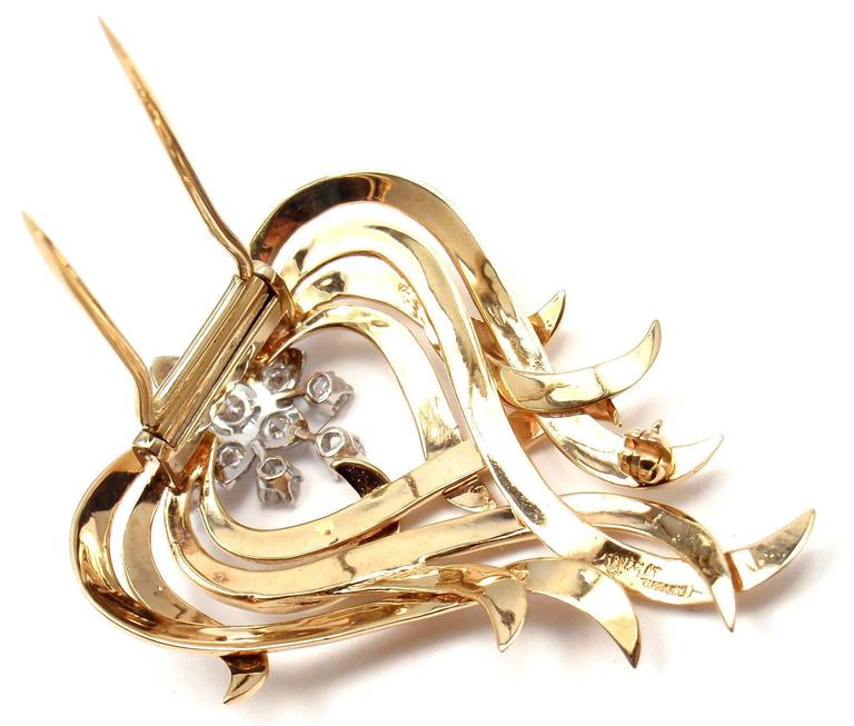Tiffany and Co. Diamond Gold Platinum Pin Brooch at 1stDibs