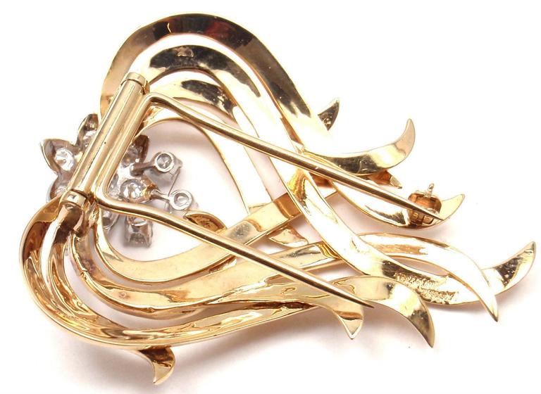 Tiffany and Co. Diamond Gold Platinum Pin Brooch at 1stDibs