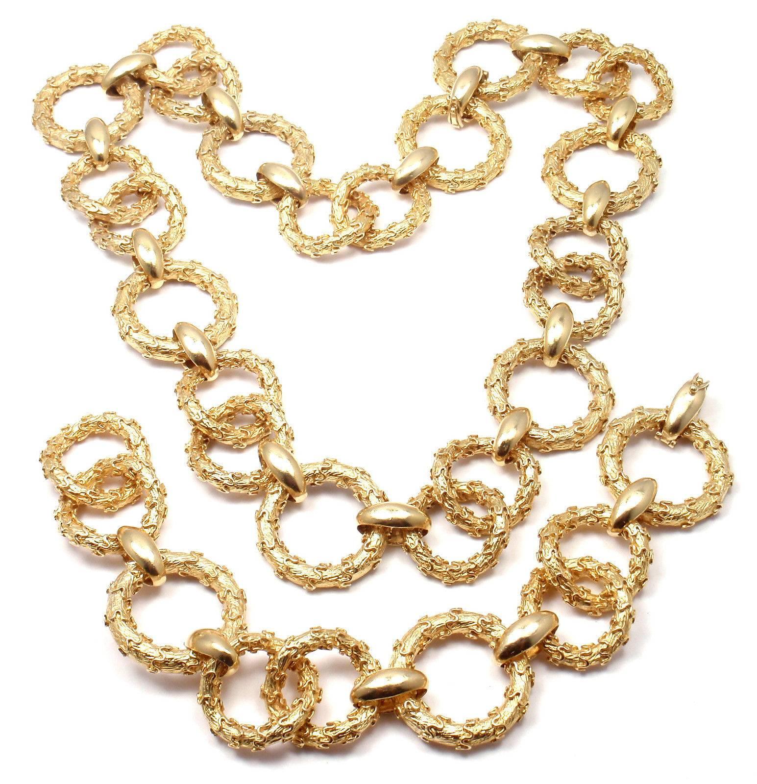 14k Yellow Gold Link Bracelet And Necklace by Hammerman Brothers. 

This necklace is 29