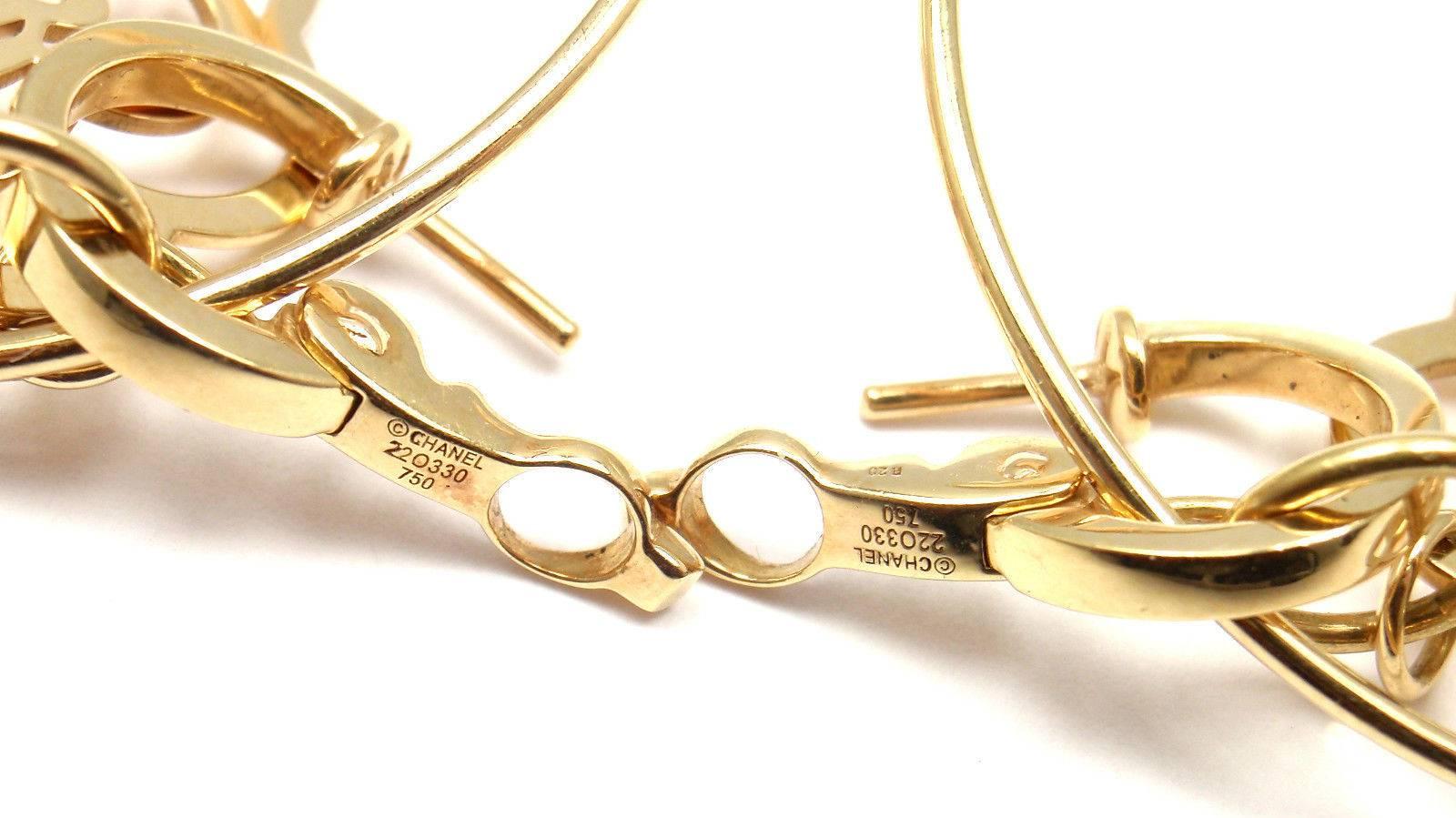 Chanel Camelia Large Gold Flower Hoop Earrings 1