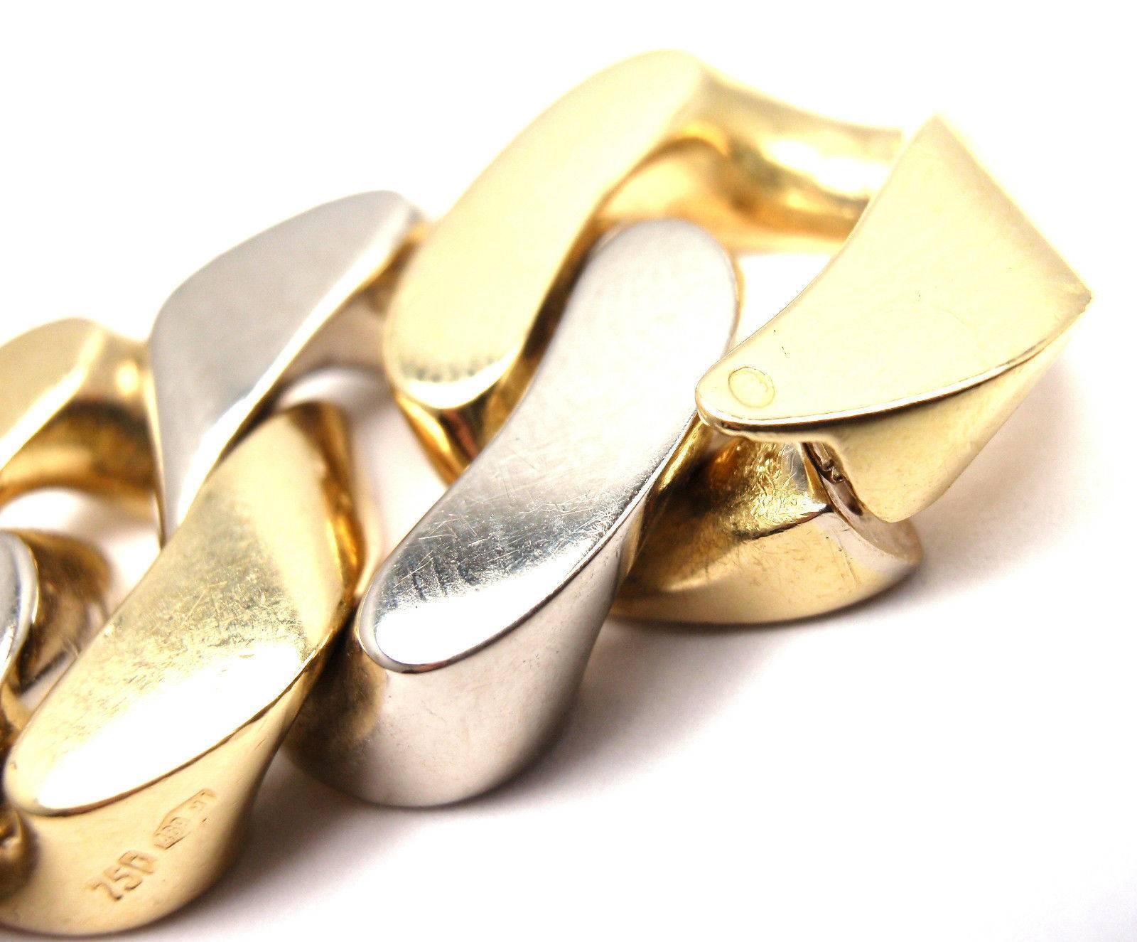 Van Cleef & Arpels Two Color Gold Curb Link Bracelet 2