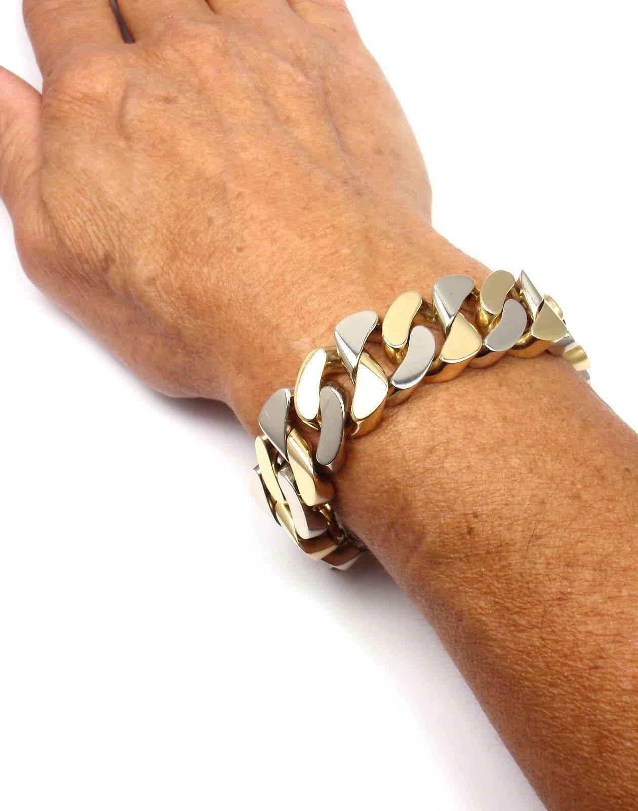 Van Cleef & Arpels Zwei Farben Gold Curb Link Armband 3