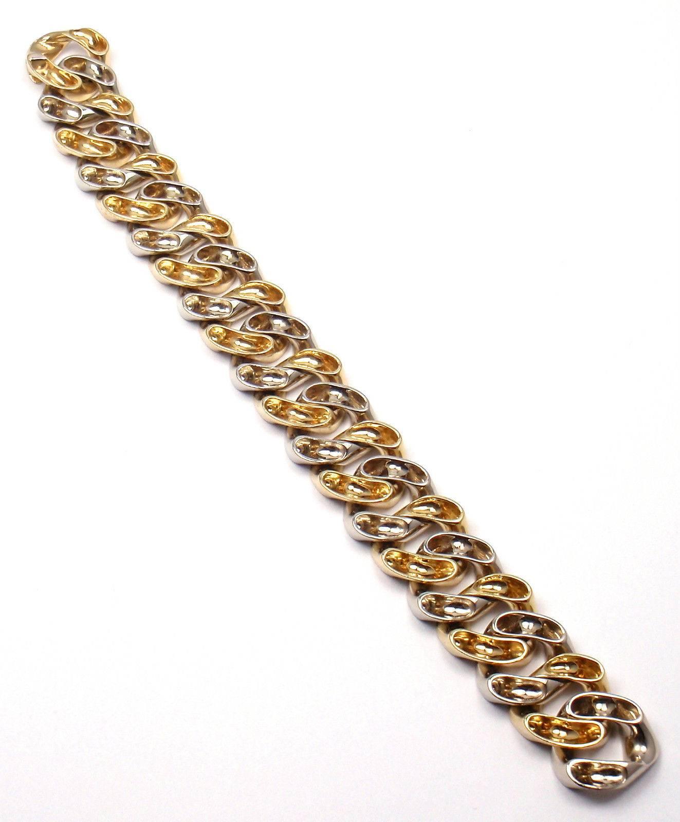 Women's or Men's Van Cleef & Arpels Two Color Gold Curb Link Bracelet