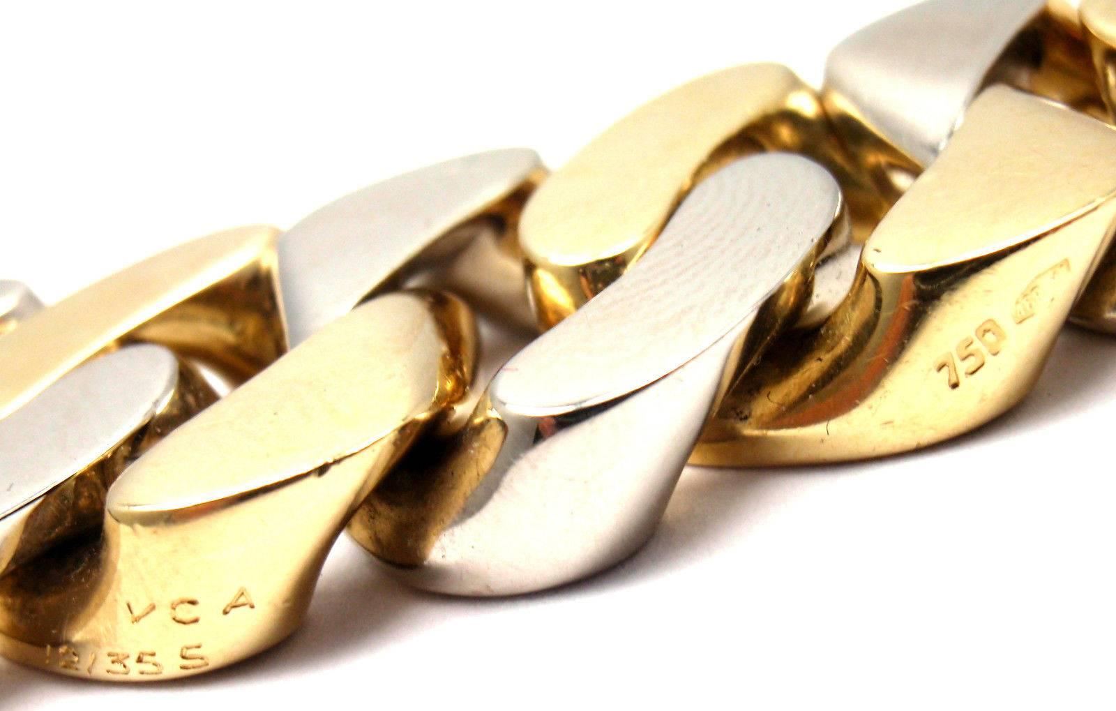 Van Cleef & Arpels Two Color Gold Curb Link Bracelet 4