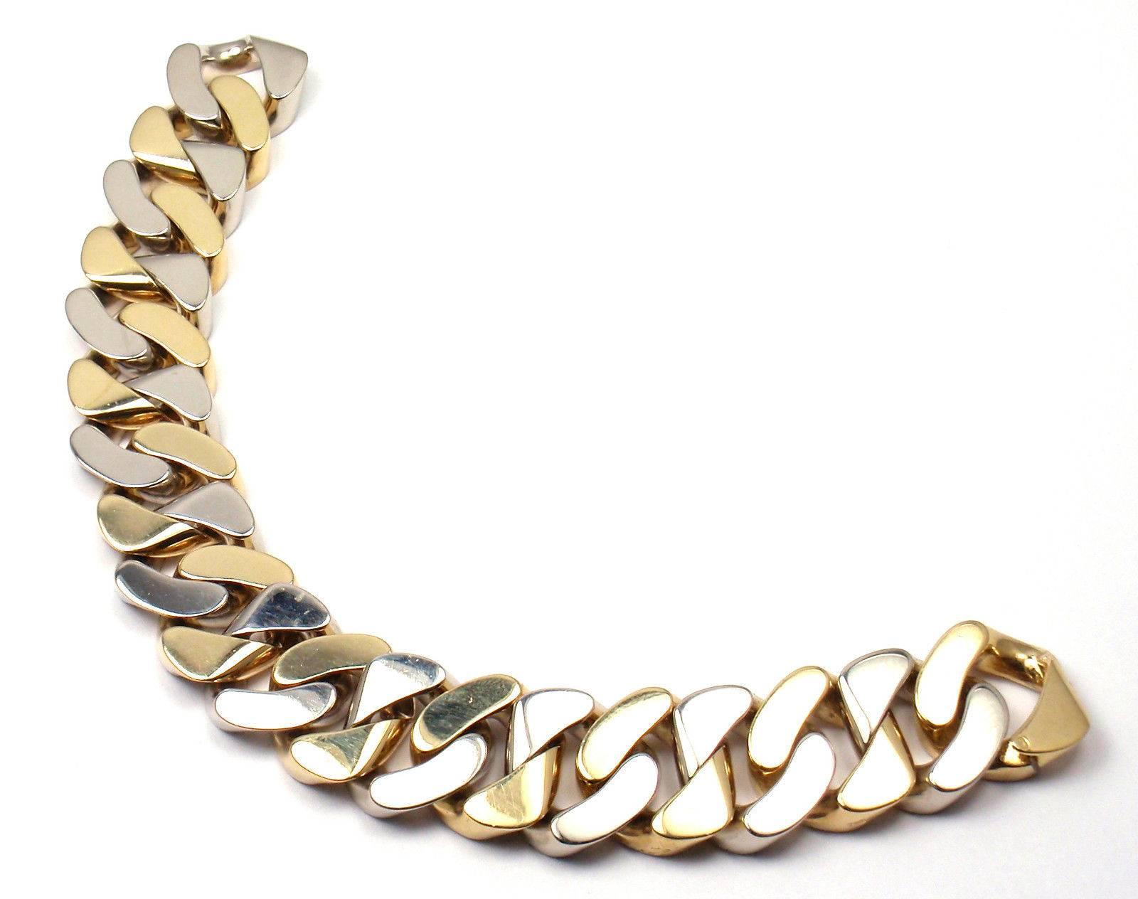 Van Cleef & Arpels Two Color Gold Curb Link Bracelet 5