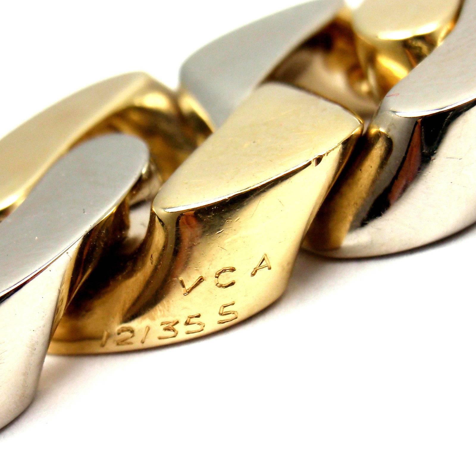 Van Cleef & Arpels Two Color Gold Curb Link Bracelet 1