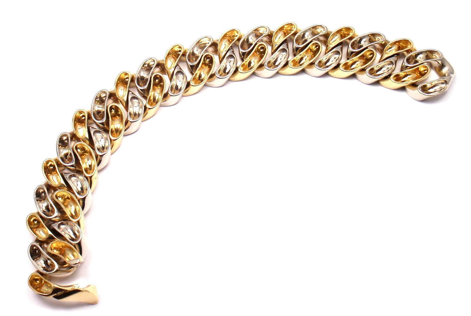 Van Cleef & Arpels Two Color Gold Curb Link Bracelet 6