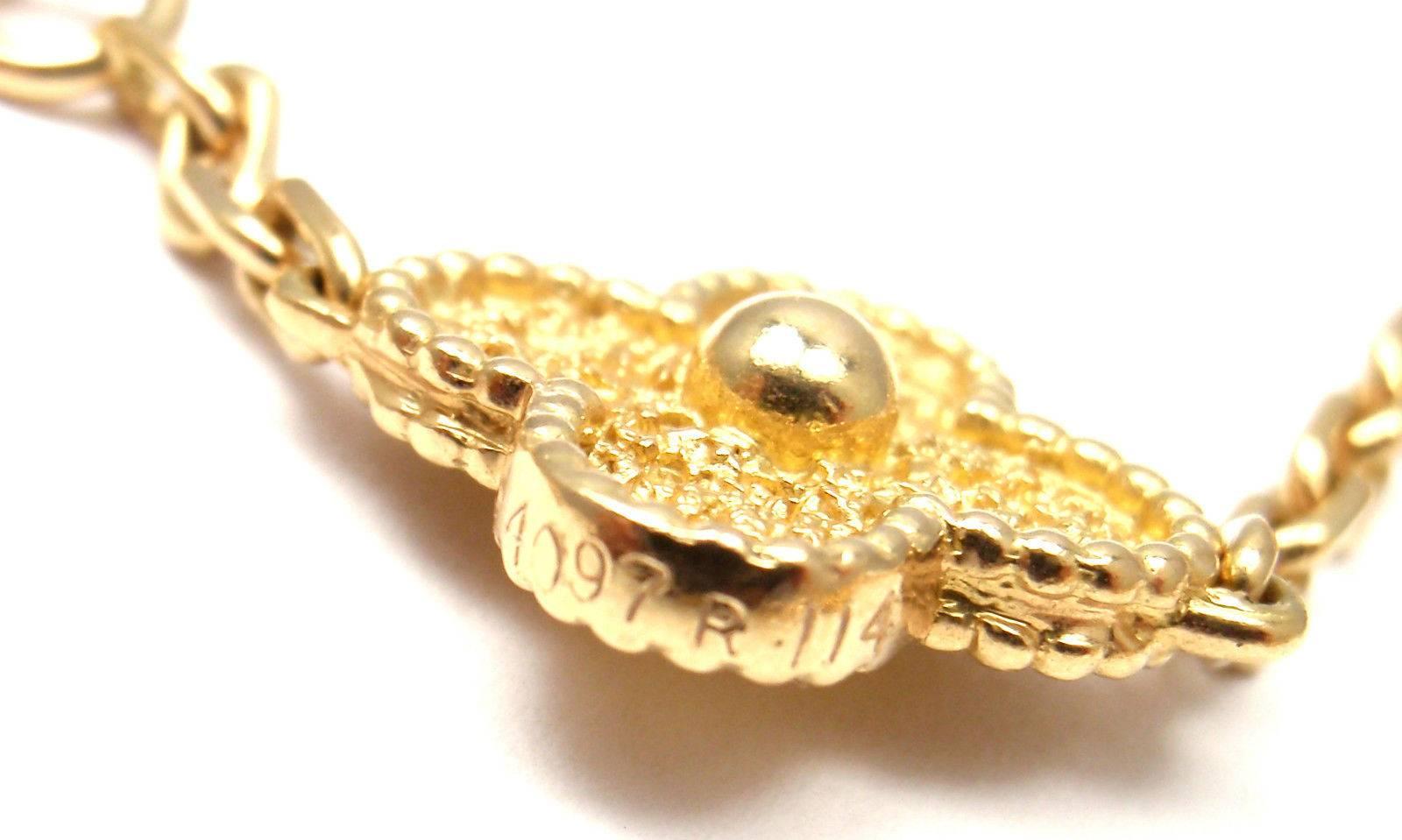 Women's or Men's Van Cleef & Arpels Vintage Alhambra 10 Motif Gold Necklace