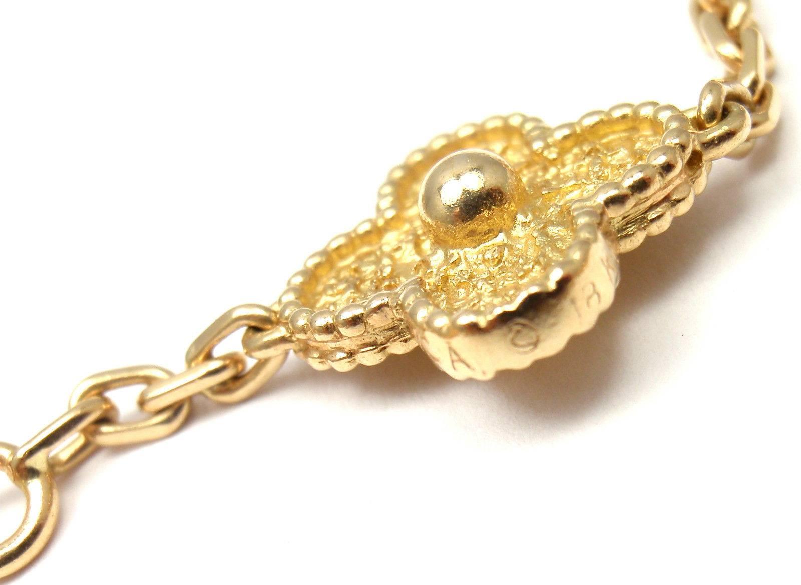 Van Cleef & Arpels Vintage Alhambra 10 Motif Gold Necklace 1