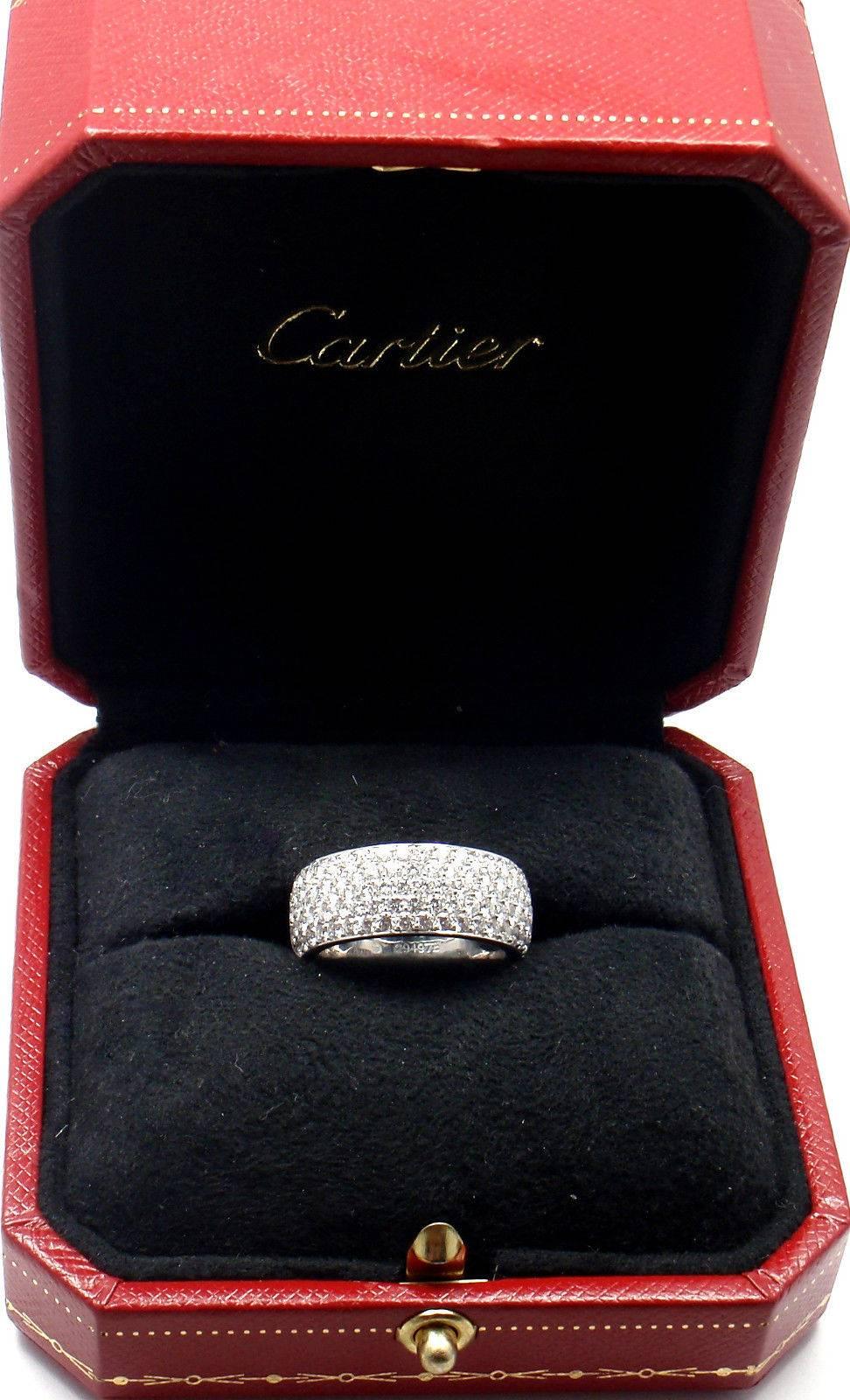 Cartier Diamond Gold Wide Band Ring 2